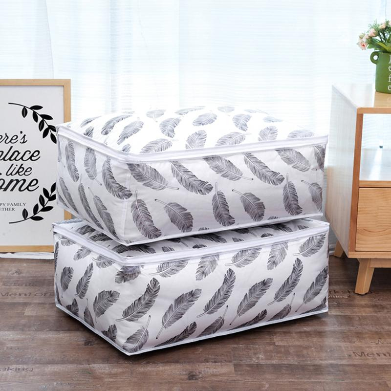 Waterproof Bedding Storage Bag with Feathers Print
